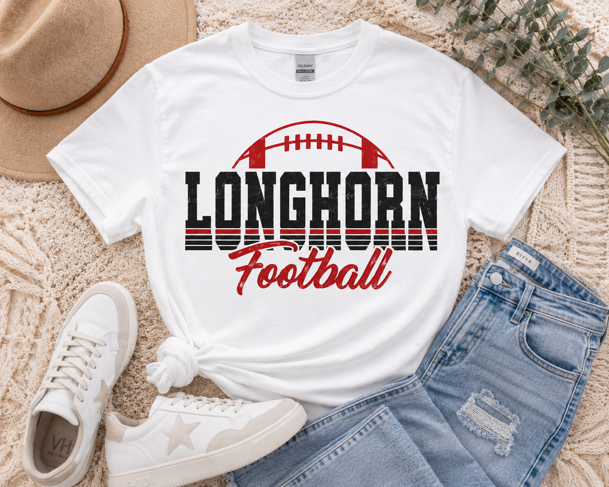 Hodgeman County Longhorn Football Tee
