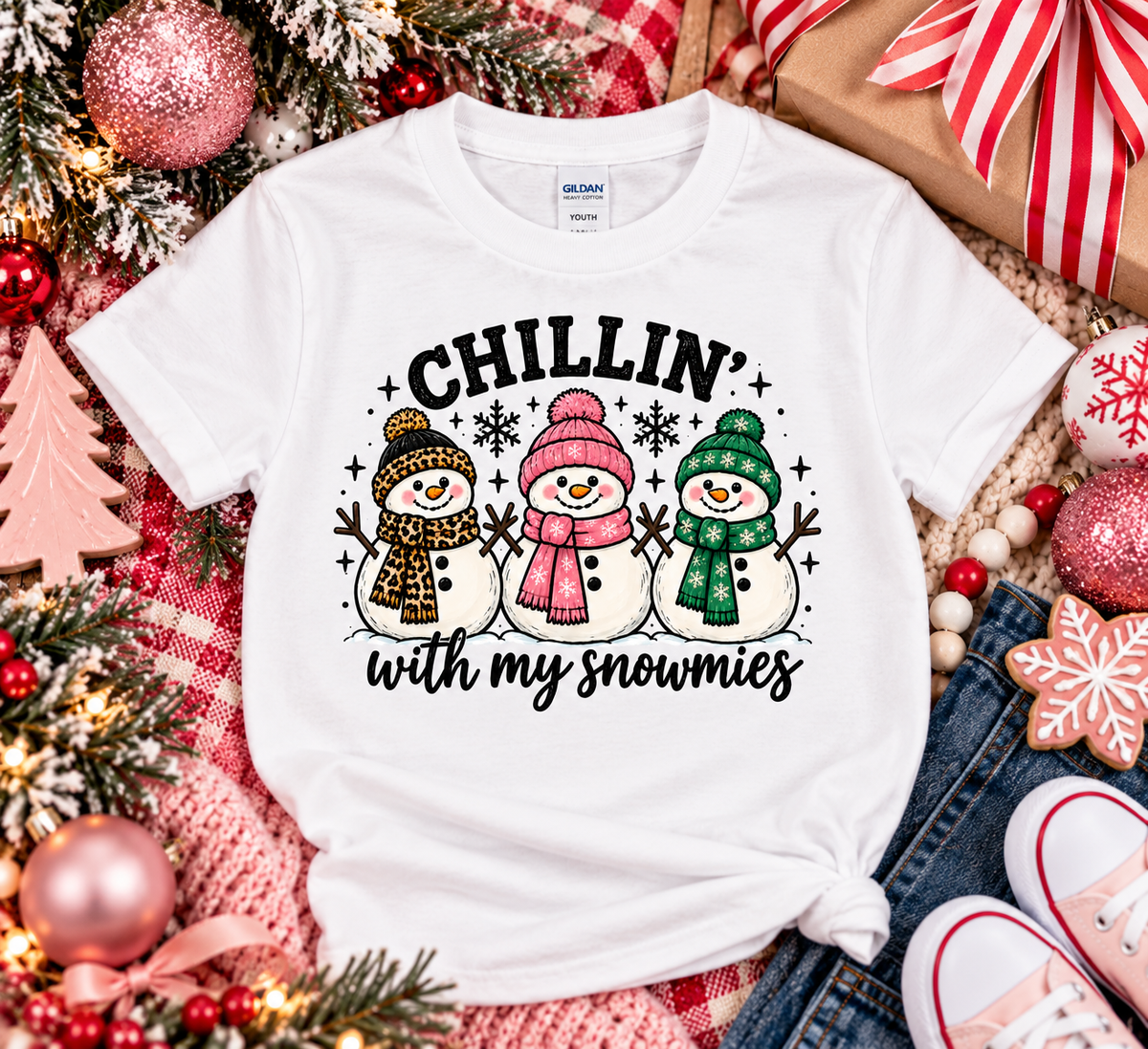 Kids Christmas Graphic Tee - Snowmies