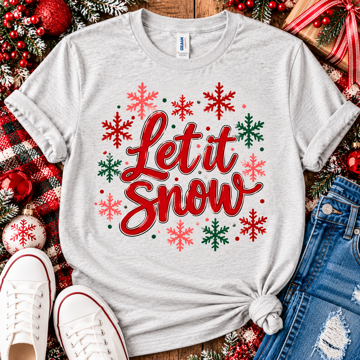 Christmas Graphic Tee - Let It Snow